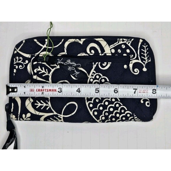 Vera Bradley Twirly Birds Navy Blue Zip Around Wallet NWT - Picture 5 of 9